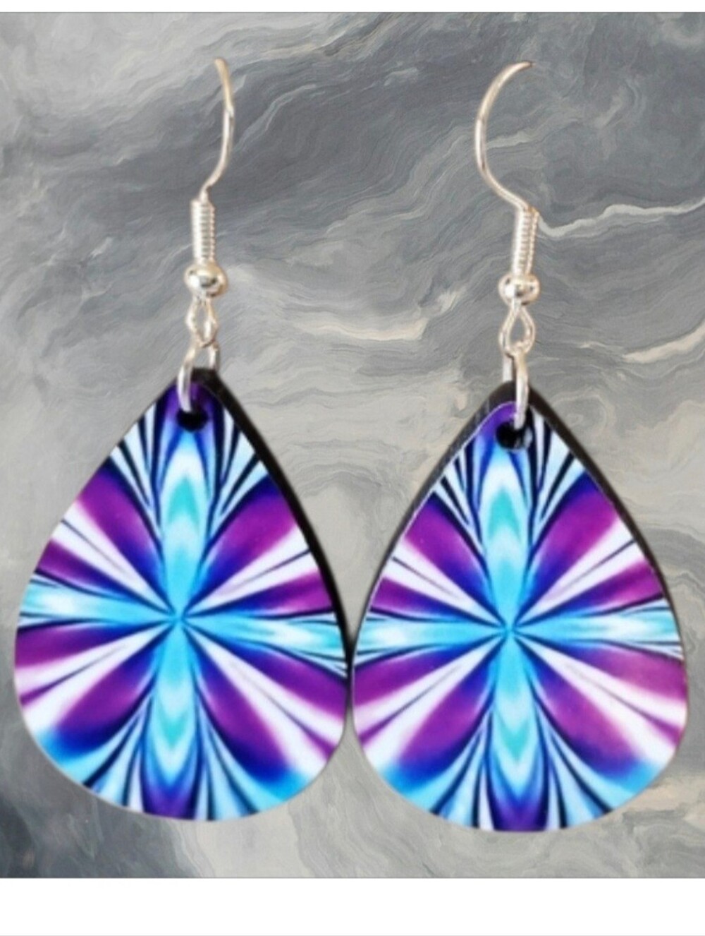 Fun Pattern Multicolor Teardrop Earrings - Picture 8 of 8